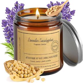 شموع العلاج العطري CIS، شموع الأوكالبتوس الخزامى 7 أونصة، شموع معطرة، شمعة شمع الصويا، تخفيف التوتر والاسترخاء كهدية عيد الأم in Kuwait