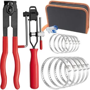 Zzyyldu CV Joint Boot Clamp Pliers Atv Axle Boot Clamp Pliers Cv Boot Banding Tool With 10 Crimp Bands -Ear Type Extension For Most Cars