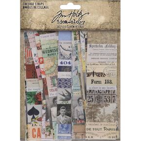 Tim Holtz Collage Strips Craft Supply; Collage Strips, 30 Pieces