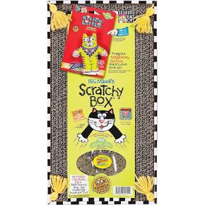 FAT CAT Big Mama's Scratch Cat Toy Box Includes 100% Organic Catnip Grown In The USA