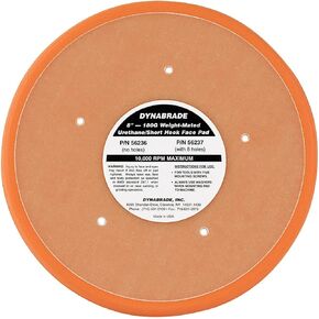 Dynabrade (56236) 8"" (203 mm) Diameter Non-Vacuum Disc Pad | Hook-Face, Short Nap for Use with Re-attachable Discs | Thick Urethane Medium Density Item