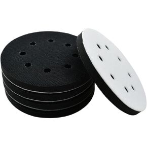 Tenalleys 5Pcs Hook and Loop 5" Soft Sponge Cushion 5-Inch 8 Holes Interface Buffer Pads Soft Density Interface Pads for Rotary Tools Grinder