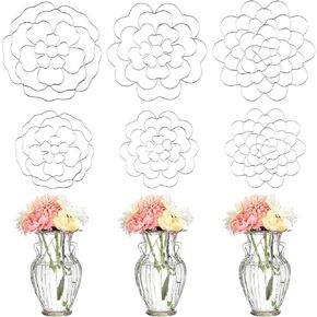 Jingmore 6 Pcs Flower Arrangement Holder Stainless Steel Flower Frog Flower Arranging Supplies Metal Floral Grid Wire Flower Arranging Tool for Plant Bouquet Arranger Organizer (4'', 5'', 6'')