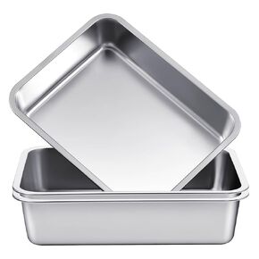 Tiangrid 2 Pcs 13 l Commercial Bus Tubs Stainless Steel Bus Tote Box Bin Restaurant Basin for Dish Food Storage