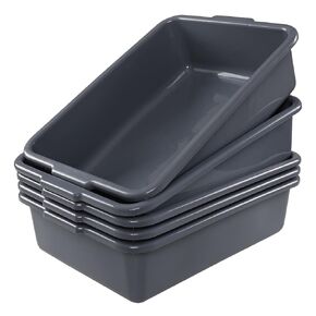 Tstorage 8 Liter Commercial Bus Tub, Plastic Bus Utility Box, 5 Packs