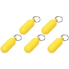 BRAVECOW 5Pcs Plastic Key Float Keychain Floating Key Chains for Boating Fishing Surfing Marine Floating Key Holder