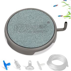 hygger Aquarium Air Stone Fish Tank Bubbler Quiet Ultra High Dissolved Oxygen Stone Fish Tank Air Stone Nano Bubble Airstone Stainless Steel Air Stones for Aquarium Fish Tank and Hydroponics-3.0inch