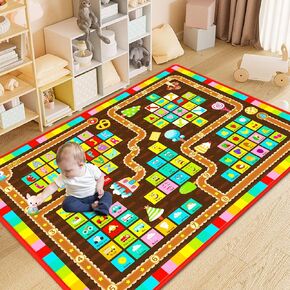 Baby Play Mat for Floor Educational ABC Alphabet Tummy Time Area Rug with Piggy Plush Toy for Kids Toddlers Infants Extra Thick Padded Non-Slip Rug for Babies Crawling and Playing (60"*45 ")