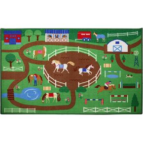 سجادة اللعب التعليمية للأطفال من وايلدكين للأولاد والبنات، تتميز بظهر مقاوم للانزلاق وحدود مسننة، مقاس سجاد اللعب 80 × 39 بوصة مع مادة نايلون متينة، أطفال زيتون (حصان) in Kuwait