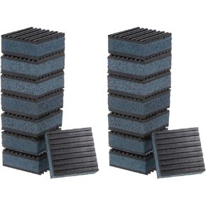 uxcell 16pcs Ribbed Anti-Vibration Isolation Rubber Pads 3" Length x 7/8" Thick, Square Anti Vibration Pads with EVA Center Layer for HVAC Air Compressor Washer