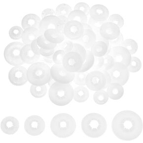 PH PandaHall 150pcs Safety Eyes Washers 5 Size Craft Eyes Backs Stuffed Crochet Washers Eyes Nose Gaskets Kawaii Eyes Washers for Teddy Bear Amigurumi Craft Puppet Plush Animal Making 12/14/17/20.5mm