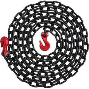 Falcon Cargo 1/4" X 15' Grade 80 Transport Binder Chain - 3500LB WLL - Clevis Grab Hook, Tie-Down, Towing