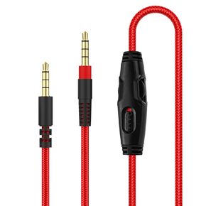 Auhsuxo Cloud Alpha Cable Replacement Audio Aux Cord Compatible with HyperX Cloud Alpha Cloud Mix Cloud Alpha S Logitech G633 G933 Gaming Headsets with Mute & Volume Control (No Mic,White)