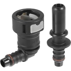 X AUTOHAUX 11.8mm SAE to 10mm 90 Degree Fuel Line Hose Quick Release Connector Disconnect Hose Nylon 2PCS