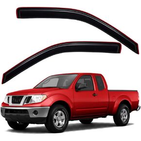 Lightronic WV192436 in-Channel Side Window Visor Deflector Rain Guard, Dark Smoke, 2-Pieces Set, Fits 2005-2020 Nissan Frontier King Cab