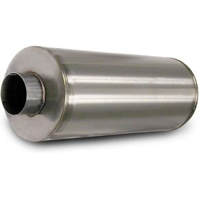Corsa 8004002 22.74" Length x 9.62" Diameter Stainless Steel Muffler with 4" Diameter Center Inlet/Outlet for Cummins Diesel