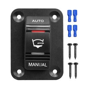 Bilge Pump Rocker Switch with LED Light 20A 12V/24V 4Pin SPDT, 3 Way Waterproof Auto/Off/Manual Bilge Pump Switch for Car Boats Yacht Trucks Vehicles