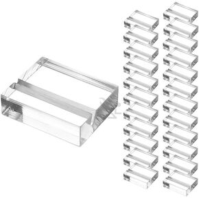 OnFireGuy 24pcs Place Card Holder Display Stands | 1.25" Acrylic Card Holders for Wedding Place Cards Table Numbers Product Labels Slotted Card Stands