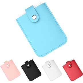 lasuroa 5pcs Card Holder, Minimalist Pull-Out Credit Card Holder Leather Rfid Card Holder 5 Card Slots Card Organizer with Button Card Carrier Wallet for Men Women