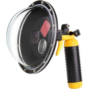 Six (6) inch Waterproof Dome Port for GoPro Hero 5 6 7 Black with Waterproof Housing, Trigger and Floaty Hand Grip for Underwater Photography - Waterproof up to 45 Meters