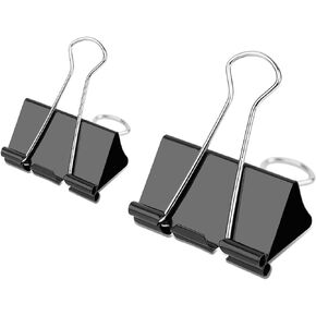 48 Pcs Large and Extra Large Binder Clips, 2 Inch Length (24 Pcs) and 1.6 Inch Length (24 Pcs)