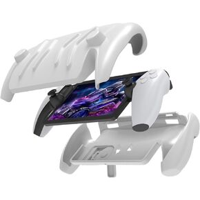 TNP Full Protective Case for Playstation Portal - Detachable Front Shell Cover Case for PS Portal Remote Player - Anti-Slip TPU Protector Case for PS5 Portal with Built-in Kickstand (White)