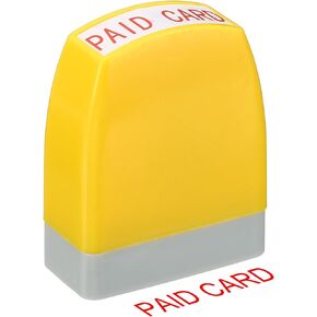 PATIKIL Secret Notice Stamp Self Inking, Red Ink Office Stamps Pre Inked Message Stamp Refillable Business Stamp, Yellow