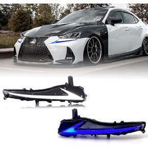 HCMOTIONZ HCmotion RGB LED Daytime Running Light Compatible For Lexus IS250/350/200T/300 2017 2018 2019 2020 W/Start up Animation