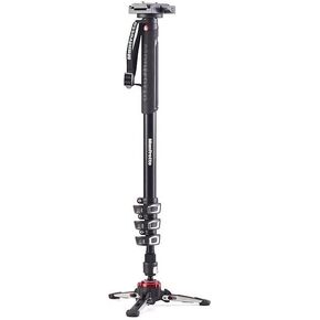 Manfrotto MVMXPROC5, Xpro Fluid Video 5 Section Carbon Fibre Monopod, Fluidtech Base, Quick Power Lock System, Portable, Professional Videography, Black