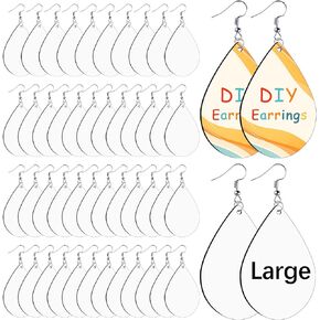 150 Pcs Sublimation Earring Blanks Large Bulk Big Size 50pcs MDF Sublimation Blank Products with 100 Hooks and Jump Rings Heat Transfer Sublimation Teardrop Earrings Blanks for DIY Craft