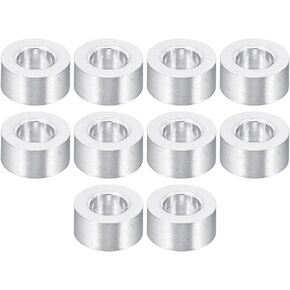 PATIKIL M4 Aluminum Spacer, 10 Pack 4.2mm ID x 10mm OD x 10mm L Metal Spacer Aluminum Round Plain Finish Spacer Screw Standoff for 3/16" or M4 Screw Bolts