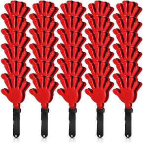 30 Pcs Hand Clappers Noisemakers 7.5 Inch Plastic Party Clappers for Fiesta Birthday Party Supplies Carnival Prize Football Sport Game Accessories Favor (Black, Red)