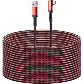 كابل Kuject Link بطول 20 قدم متوافق مع Oculus Quest 2 USB 3.0 النوع A إلى C، سلك شحن طويل مجدول من النايلون لتوصيل بيانات الطاقة، ملحقات ألعاب الواقع الافتراضي الرائعة لـ Oculus Quest in Kuwait