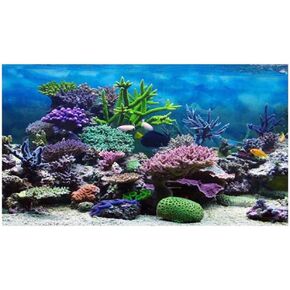 Fish Tank Poster Coral Aquarium Background Underwater Poster Tank Background Stickers for Fish Tank 61 * 30