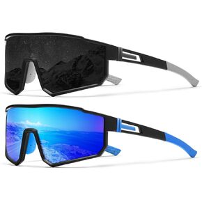 FURISHQI Polarized Sports Sunglasses for Men UV400 Protection Running Mountain Bike Sun Glasses Big Frame Goggles