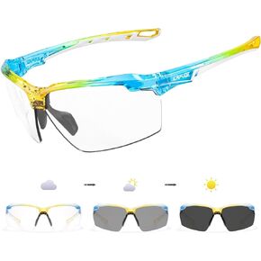KAPVOE Photochromic Sunglasses for Men Women Sports Sunglasses Cycling Running Baseball Golf 100% UV Protection