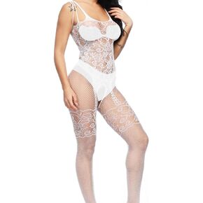 DMLBC Women Fishnet Bodysuits,Floral Lace Lingerie,Women's Sexy Mesh Babydoll,Bodysuit Dress,One Piece Babydoll One Size