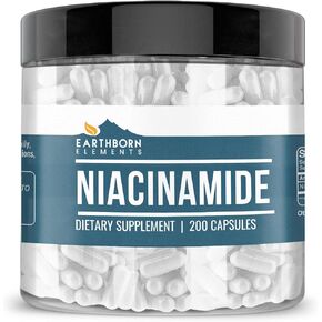 Earthborn Elements Niacinamide (Vitamin B3), Capsules, No Magnesium Fillers, No Flush