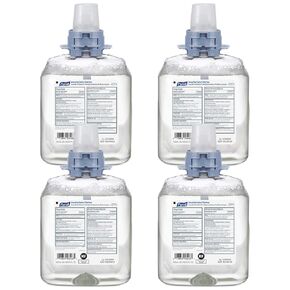 Purell Advanced Hand Sanitizer E3 Rated Foam, Fragrance Free, 1200 mL Foam Hand Sanitizer Refill FMX-12 Push-Style Dispenser (Pack of 4) – 5193-04