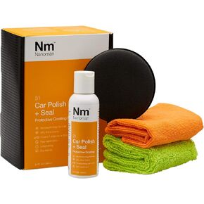 NANOMAN Nano Ceramic (SiO2) Car Polish +Seal. 100mL Kit Complete with Easy Application Nano Polish Application pad and polishing Cloths.