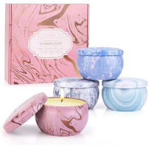 Candles - Scented Candles Gift Set for Women, 4 Packs Natural Fragrance Aromatherapy Candles for Home Scented, Long Burning Candles Gifts for Mothers Day, Thanksgiving Day, Birthday, Valentine's Day