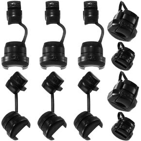 CustomyLife 40pcs Round Strain Relief Cord Connector, Nylon Insulation Cable Bush Grommet, Electric Cable Protector Buckle for Electrified Railways Power Network Wire -Black
