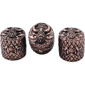 Guyker 3Pcs Guitar Bass Knobs 6mm Dia. Shaft Pots - Zinc Alloy Savage Pirates Surface Retro Style Tone Volume Control Potentiometer Knob Replacement for Electric Guitar Bass (CKB009, Antique Bronze)