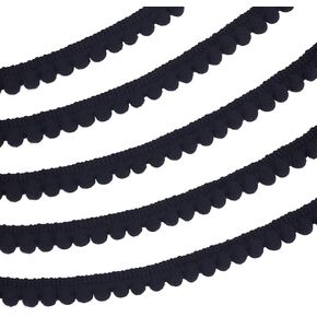 PH PandaHall 25 Yards Pom Poms Balls Fringe Trim, 1/2 inch(12mm) Single Edge Ball Trim Fringe Wheat Color Sewing Ribbon Crafts Pompoms Tassel Lace for Sewing DIY Crafts Party Home Decoration