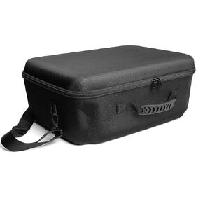 RIGICASE Hard carry case for ps5(no removing stand), Hard travel case for playstation 5 and accessosries,with hanle and adjustable shoulder strap, double fastening strap, foam cushion inside
