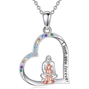 YFN Daughter Gifts from Dad 925 Sterling Silver Daughter Heart Necklace Birthday Christmas Gifts for Teen Girls Women 18"
