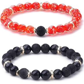 Stress Relief Spiritual Anxiety Meditation Relaxation Mindfulness Chakra Healing Crystals Essential Oil Glow Bracelets Gifts for Teen Girls Women (8mm, Fruit green lava bracelet) in Saudi Arabia