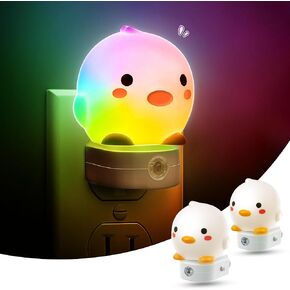 L LOHAS LED Night Light for Kids 2 Pack, 3D Cute Bear Night Light Plug in, Dusk to Dawn Nursery Night Lights, RGB+Soft White 3000K, 3 Lighting Modes, Christmas Birthday Gifts, Room Decor, Children