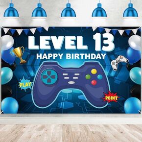 Level 8 Unlocked Happy 8 Birthday Level Up Banner Backdrop Cheers to 8 years old Video Game Theme Decor Decorations for Boys Girls 8th Birthday Party Birthday Supplies Background