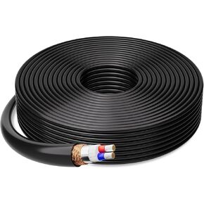 كابل ميكروفون XLR ضخم بطول 50 قدمًا، سلك ميكروفون خام DIY، كابل صوت قياس 21، OFC، موصل ثنائي النحاس المعلب 21AWG، عالي التحمل، درع مجدول من النحاس الحلزوني، متوافق مع موصلات XLR ذات 3 دبابيس